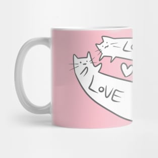 White Cats Long Boi Love Mug